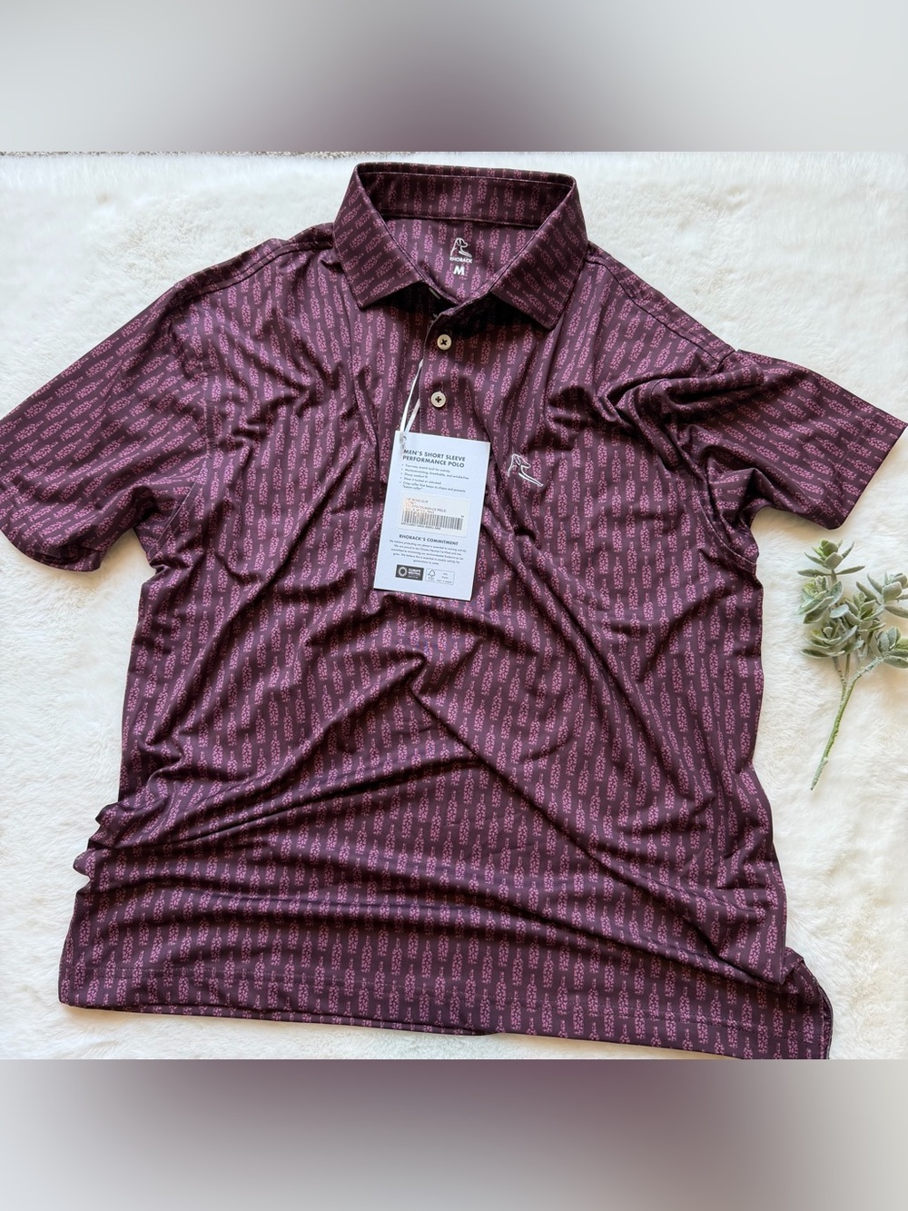Rhoback | NWT - The Wine Guy Performance Polo - Size M - Burgundy